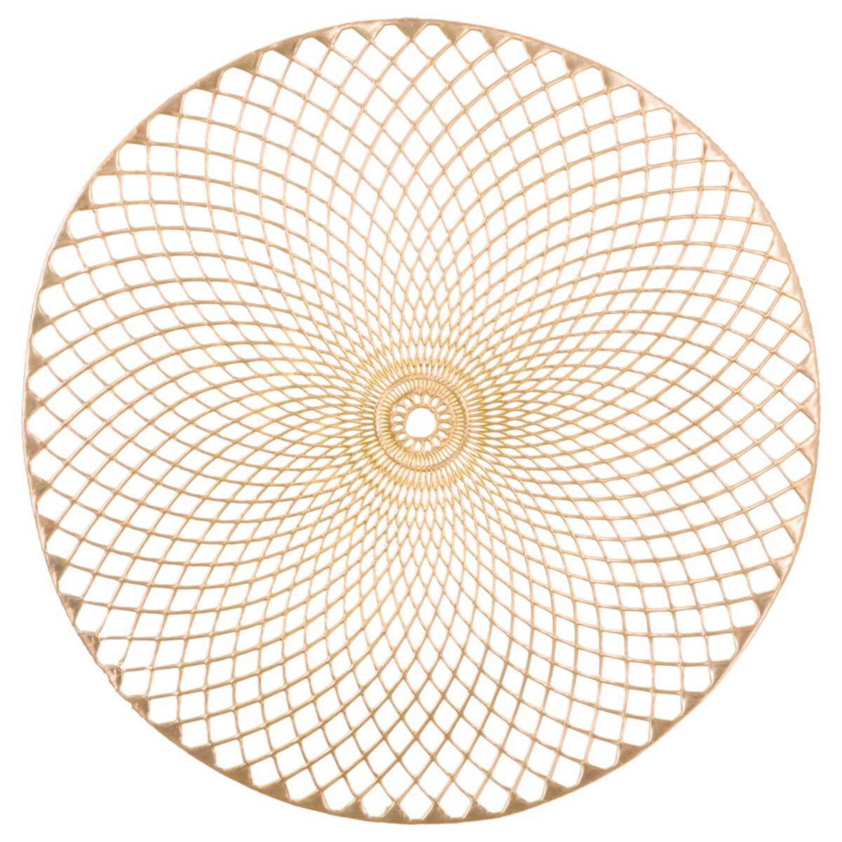 Individual De Mesa Redondo Dourado 38cm, , large