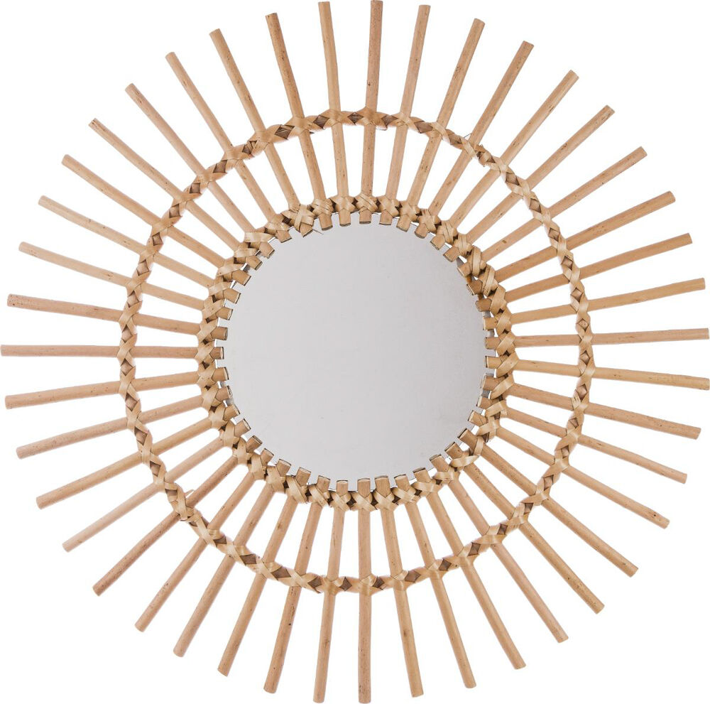 Espelho sol castanho em rattan, , large