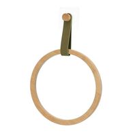 Toallero Bambú Redondo Con Asa Verde