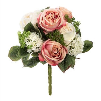 Ramo de rosas brancas e rosa artifical, , large