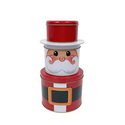 Lata pai natal vermelho em metal 25cm, , large