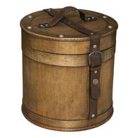 Caja Redonda De Madera 26x25x25Cm