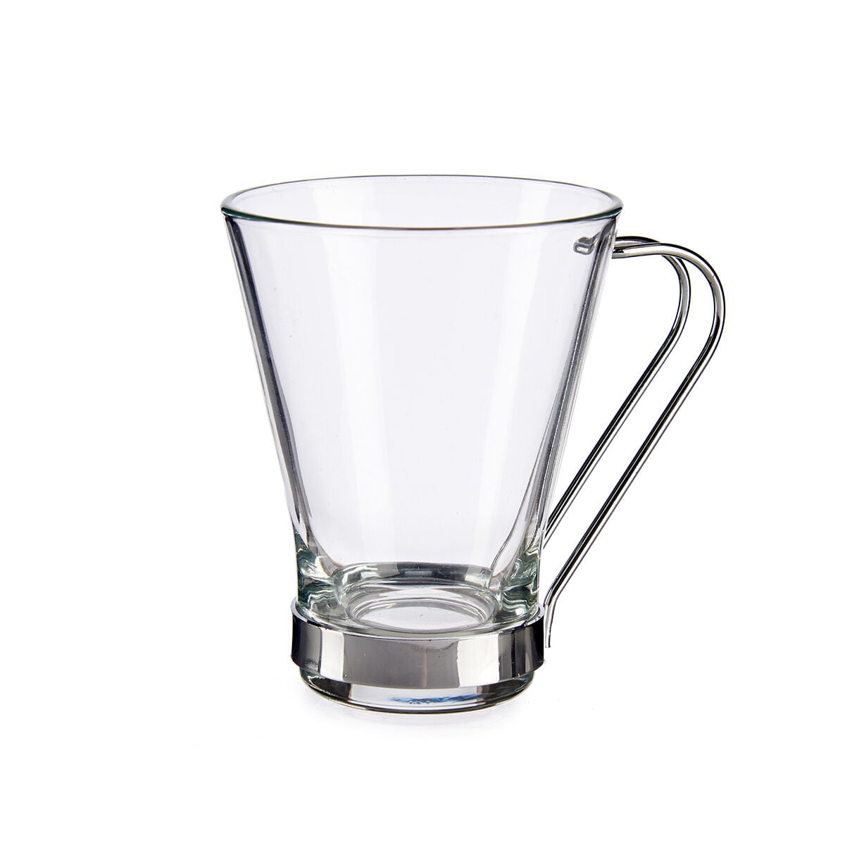 Chávena de galão em vidro com pega de metal 20cl, , large