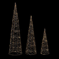 Cone Decorativo Com LEDs Branco Quente 40cm