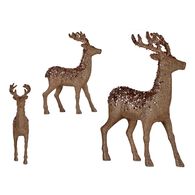 Figura Decorativa Reno Dorado Con Glitter