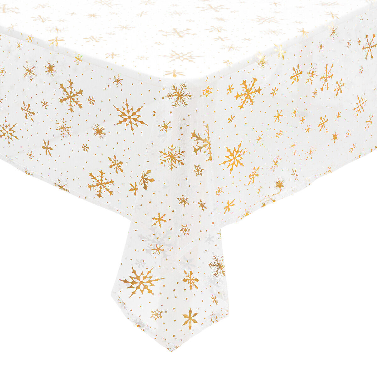 Toalha de mesa branco com flocos de neve 140x360cm, , large