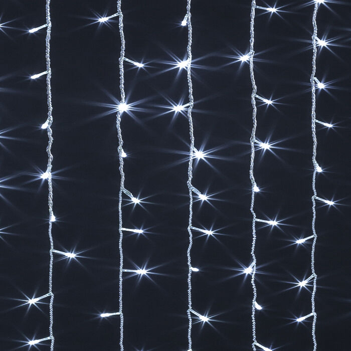 Cortina luminosa de natal branco frio 300 leds, , large