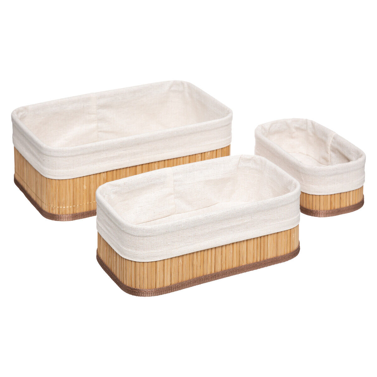 Conjunto de 3 cestos em bambu, , large