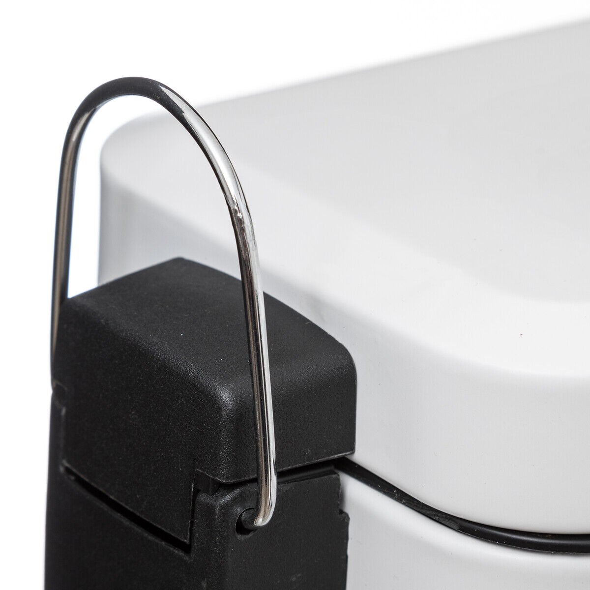 Rectangular bathroom bin black, , large