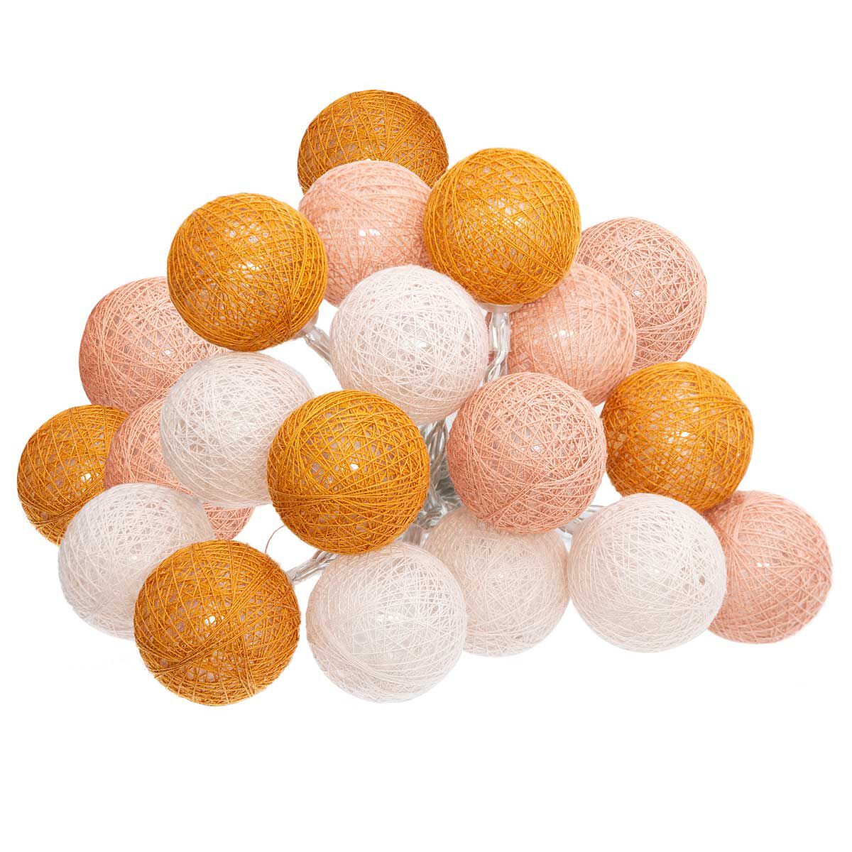 Grinalda 20 LED rosa e laranja 435cm, , large
