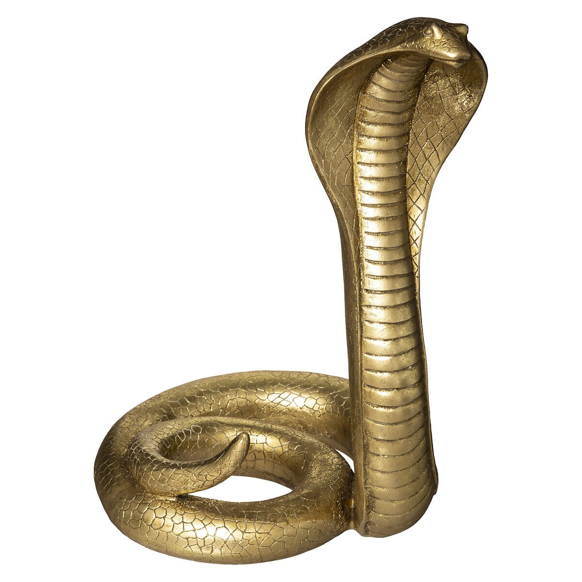 Serpente decorativa em poliresina dourada, , large