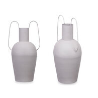 Jarrón De Latón Gris Claro 45cm