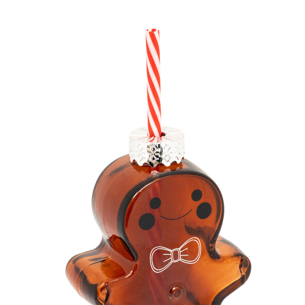 Glass with straw gingerbread man, , large