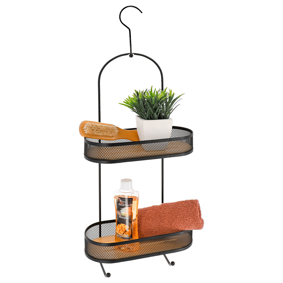 Suporte wc com gancho preto, , large