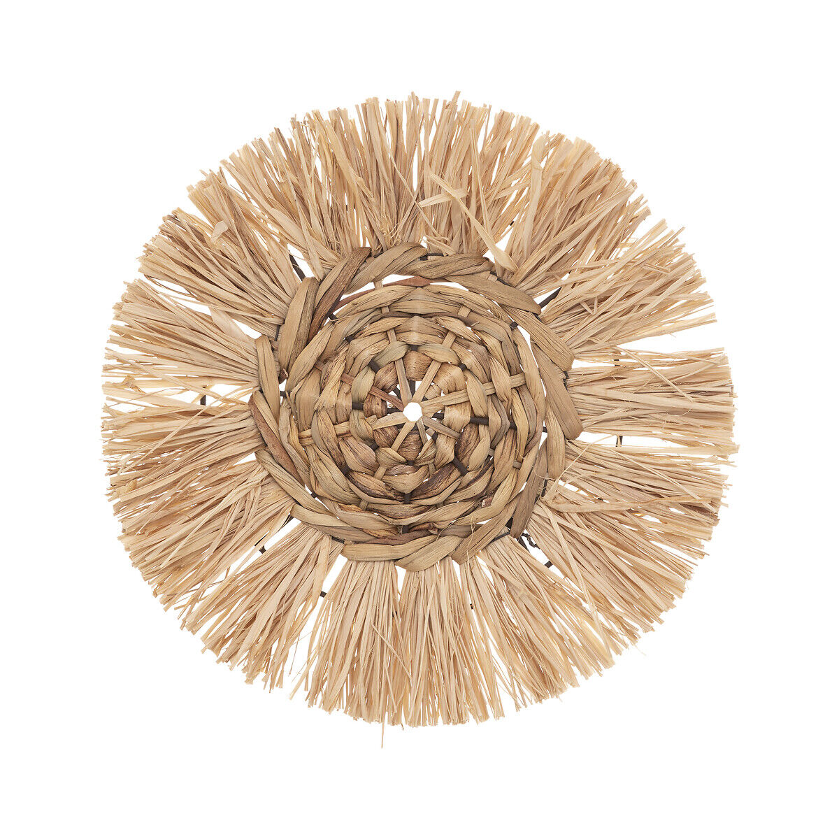 Conjunto de 3 bases decorativas redondas em ráfia, , large