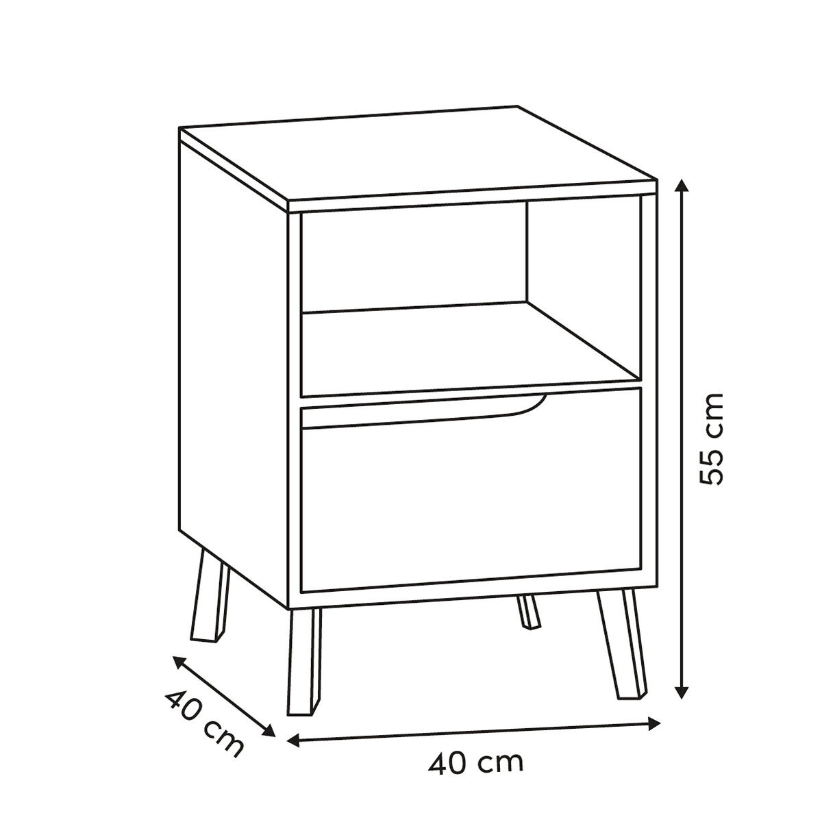 Mesa de cabeceira LUMA branco, , large