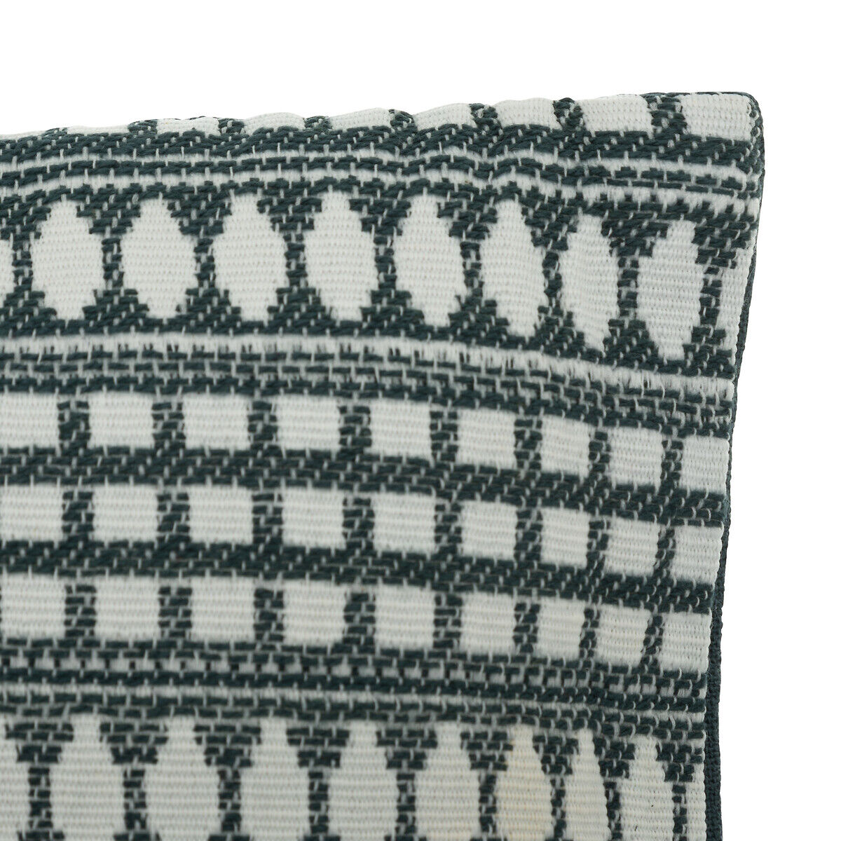 Cushion MICAH JACQUARD blue and ecru, , large
