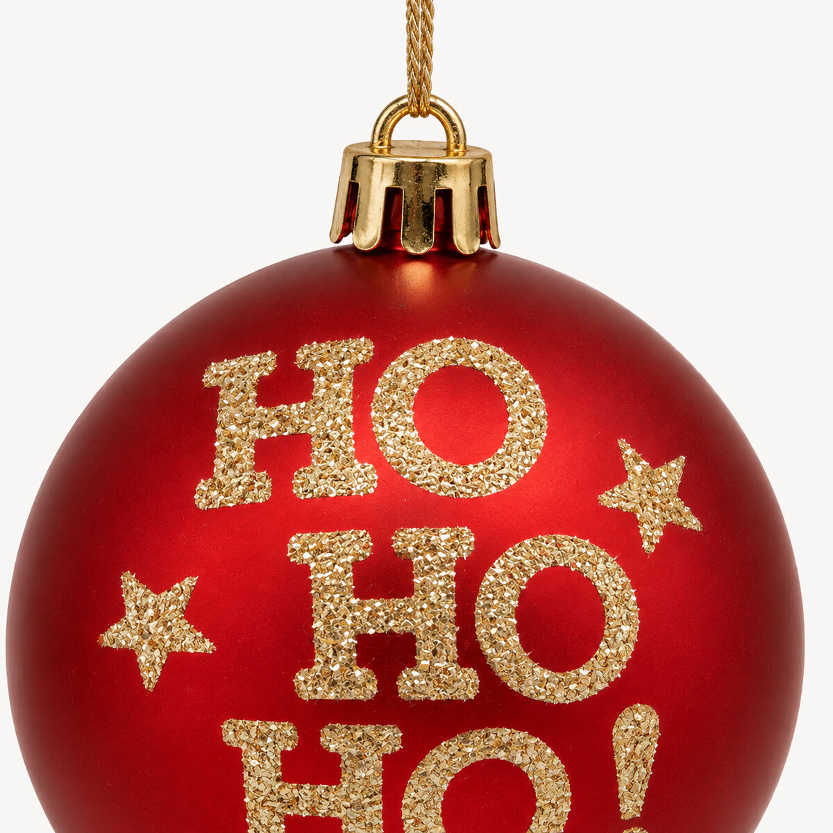 Bola HOHOHO vermelha e dourada 8cm, , large