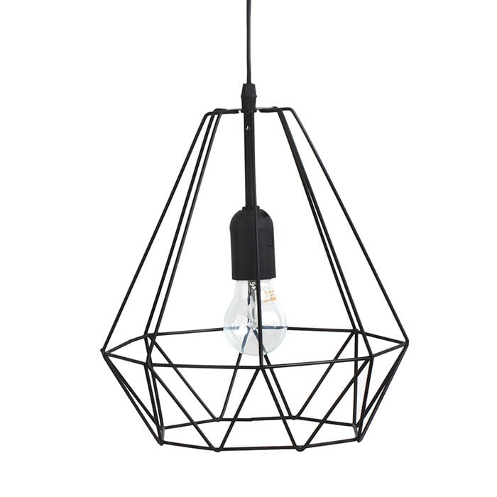 Candeeiro de teto preto em metal FIL, , large