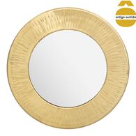 Espelho De Parede Romy Dourado Em Metal Martelado 18cm