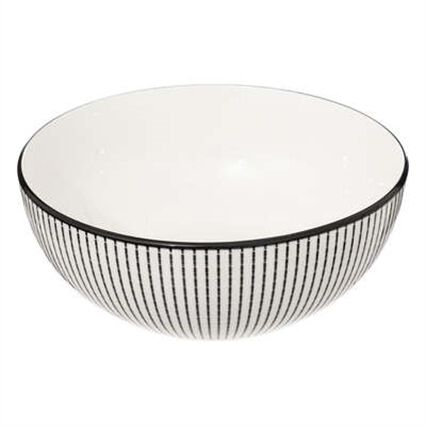 Salad bowl LUNIS white and black, , large