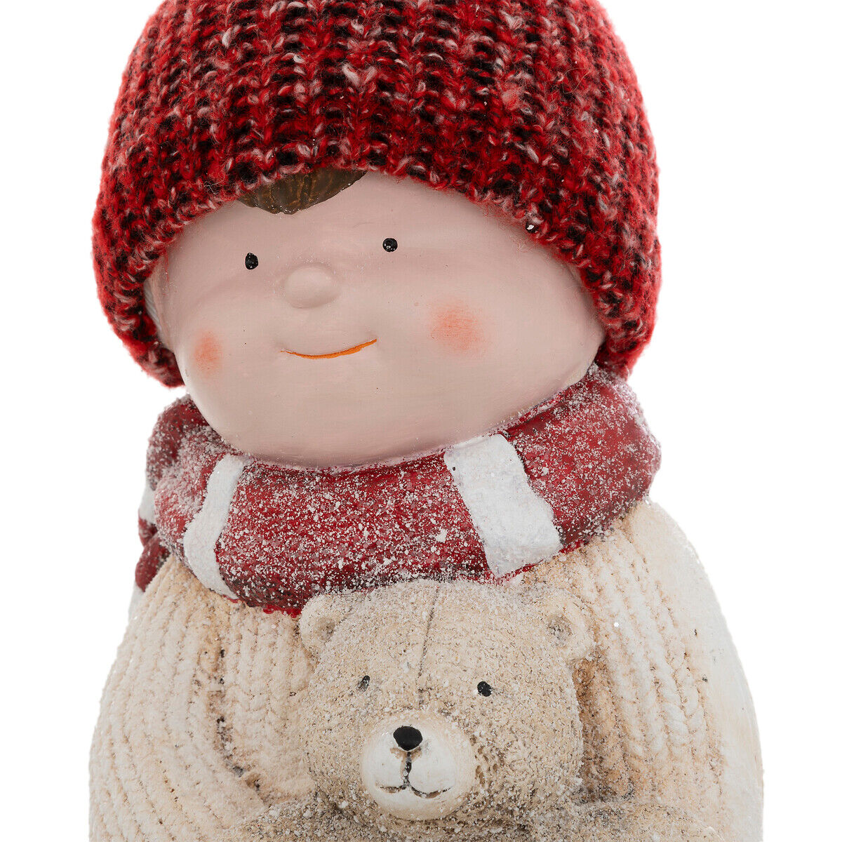 Figura de menino com urso de peluche 38cm, , large