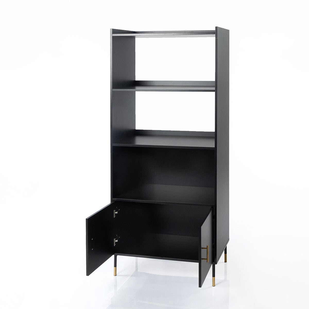 Estantería TEDY negro 2 puertas mdf e metal 170cm, , large