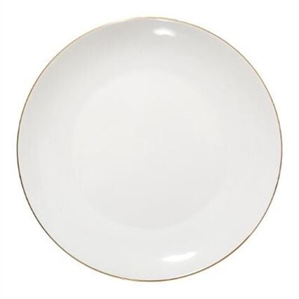 Prato raso PETIT SALON branco com beira dourada 27cm, , large
