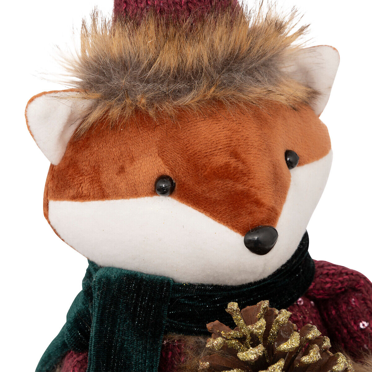 Figura rena com gorro e cachecol 58cm, , large