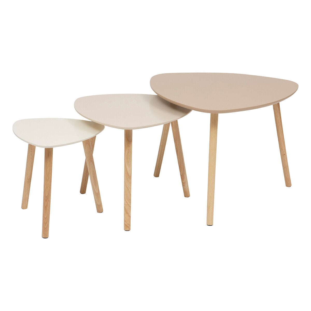 Conjunto de 3 mesas de apoio MILEO bege 60x60x45cm, , large