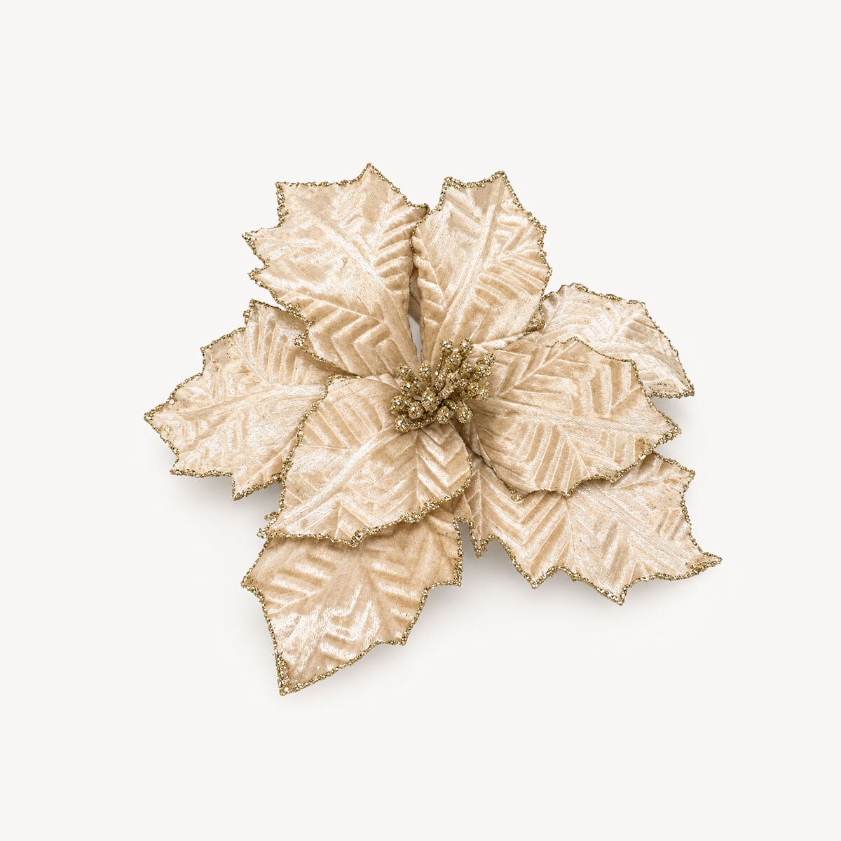 Flower gold in velvet with glitter, , large