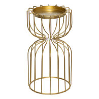 Portavelas de metal dorado 20cm