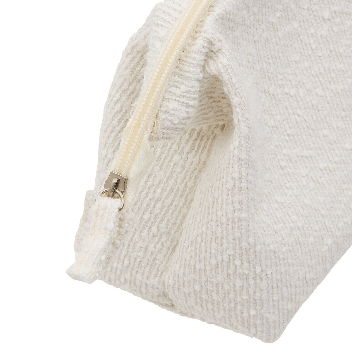 Bolsa de higiene branca em tecido bouclé, , large