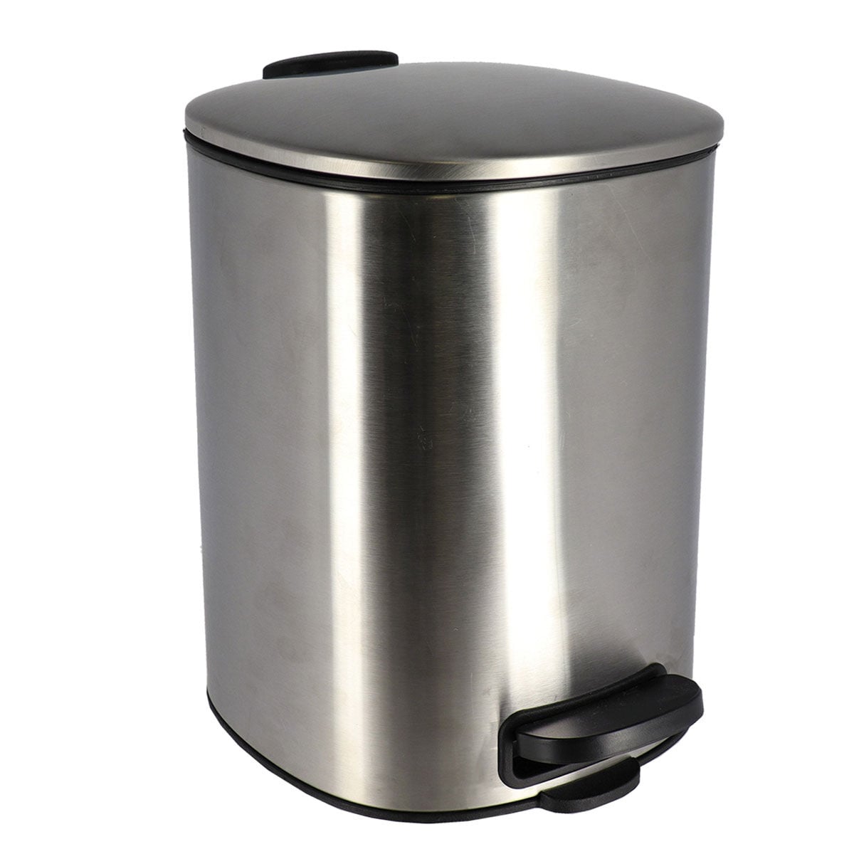 Bathroom pedal bin soft close white, , large