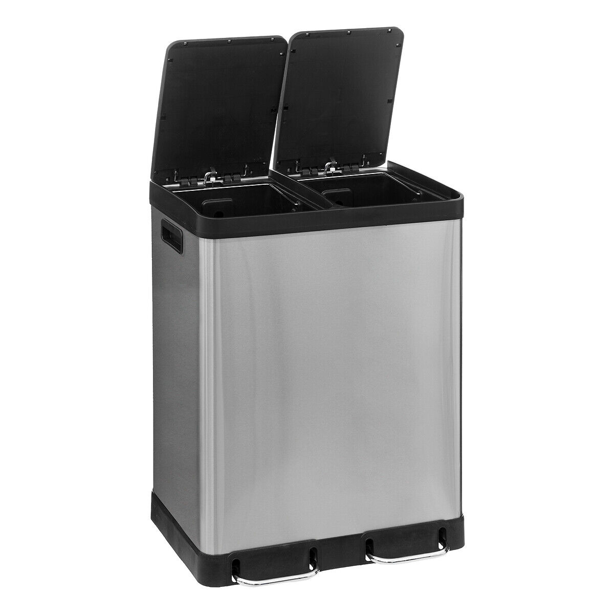 Balde do lixo com pedal ARIANE prateado 30l+30l, , large