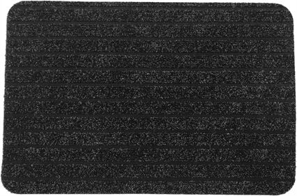 Tapete de entrada látex cinza e preto, , large