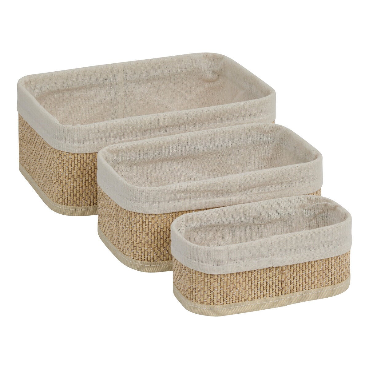 Conjunto de 3 cestos STEMPY de arrumação wc bege, , large