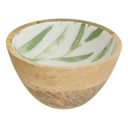 Tigela INAYA verde em madeira mango 13cm, , large