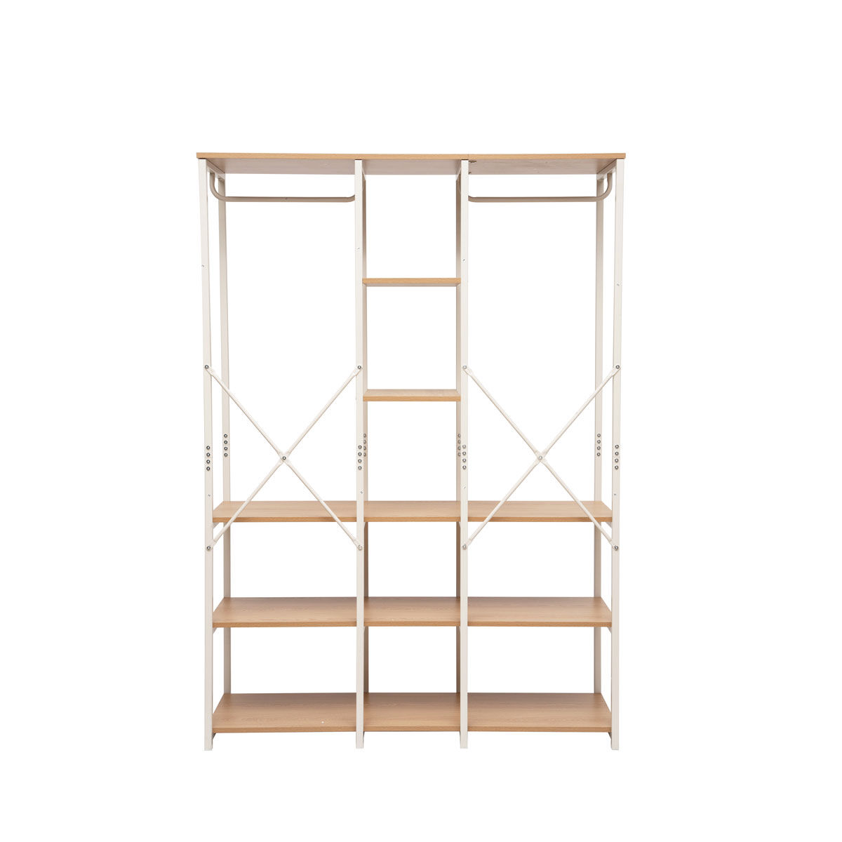 Wardrobe beige in metal with shelves 170cm, , large