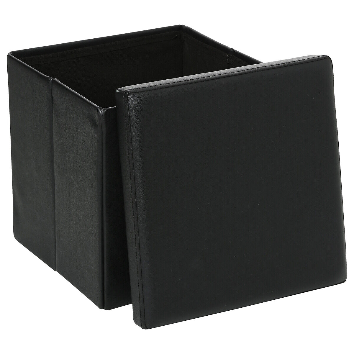Pufe quadrado AKENO preto 37,5x38cm, , large
