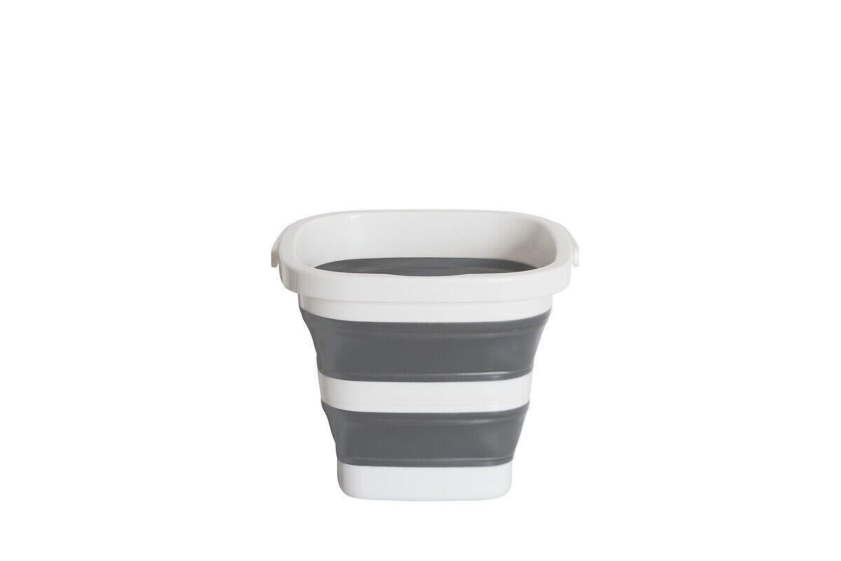 Balde Retrátil Cinza E Branco 5L, , large