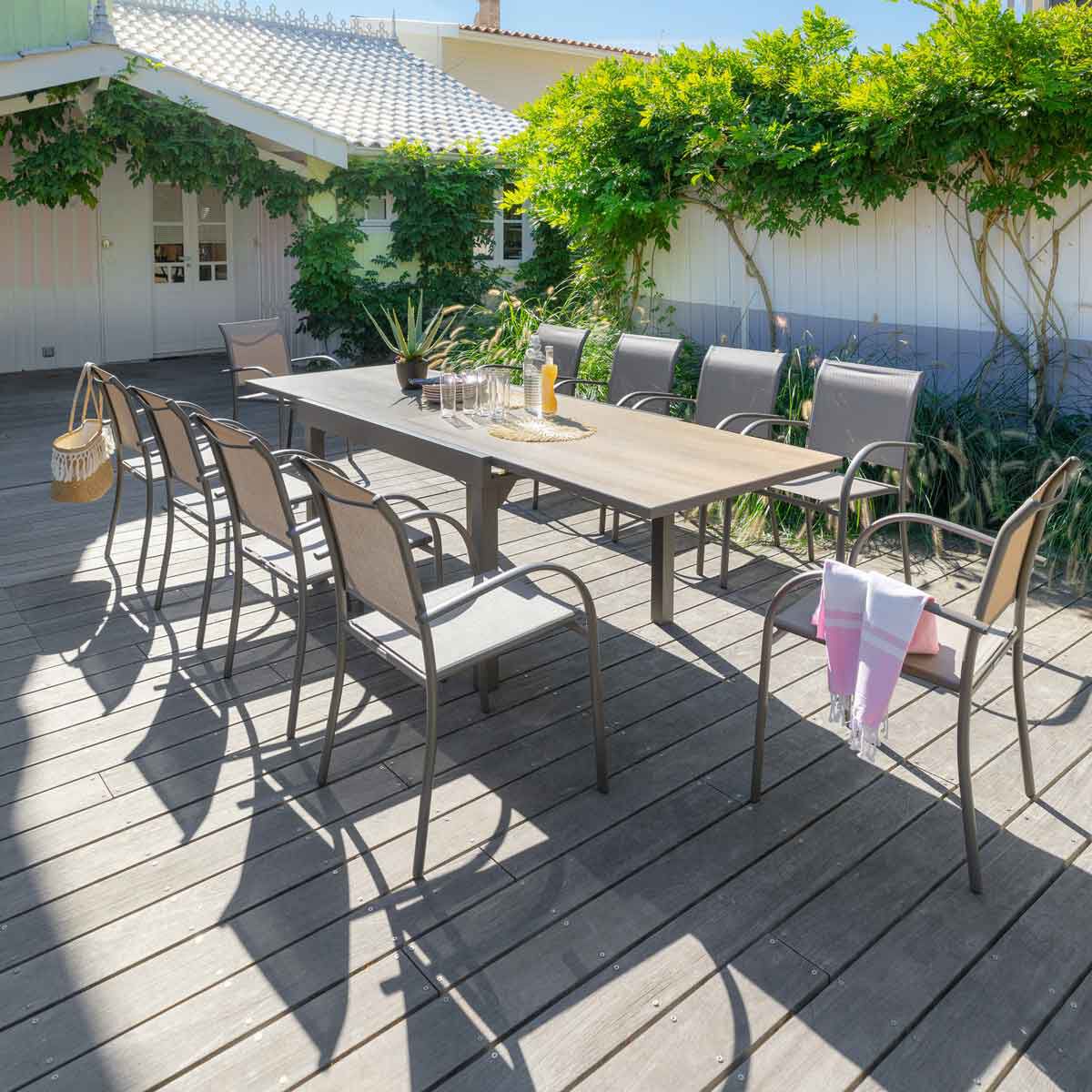 Dining set PIAZZA 8-seater table and 6 chairs, , large