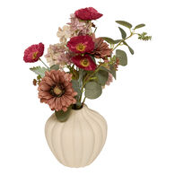 Jarr&oacute;n de cer&aacute;mica con flores secas 42cm