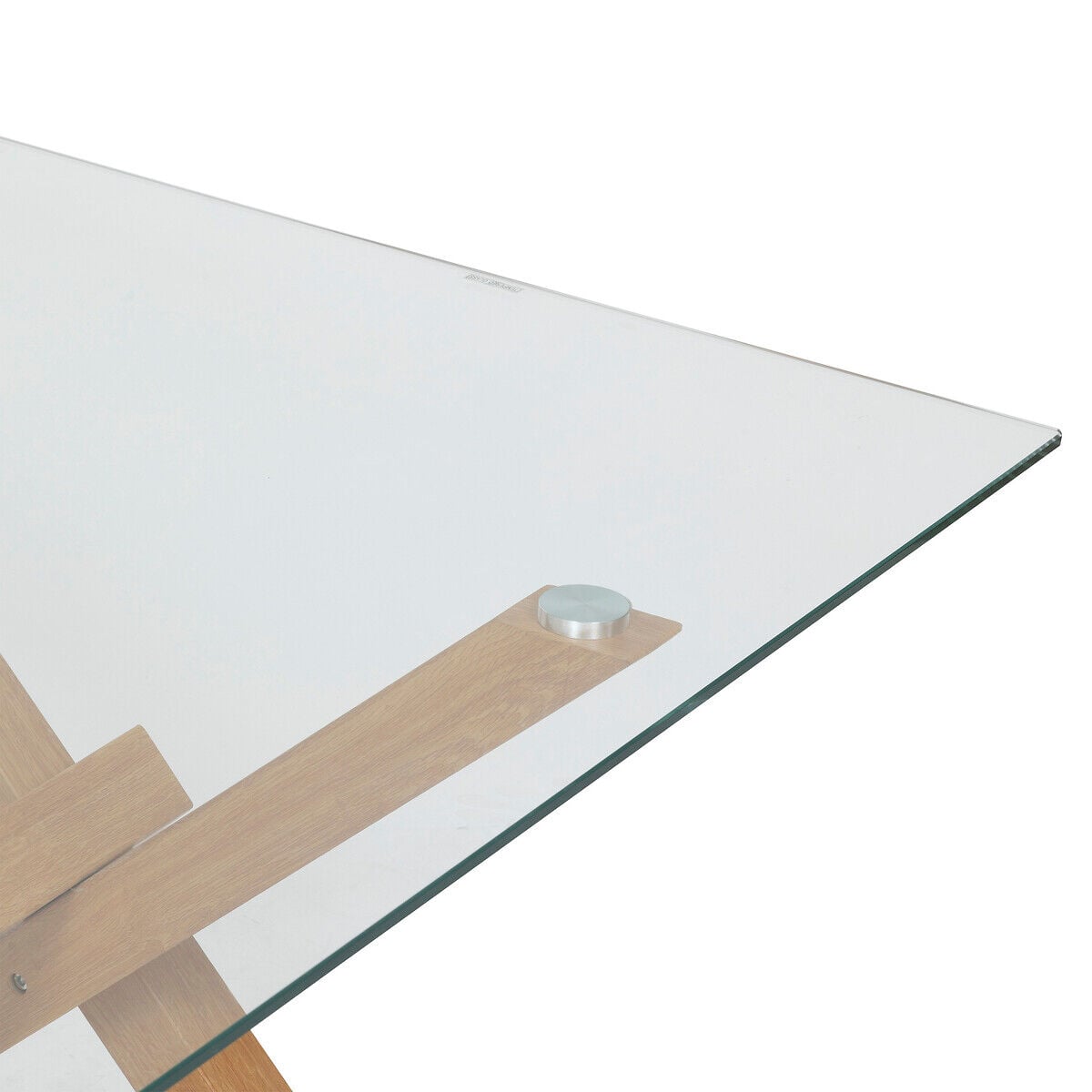 Mesa de jantar JOREL com tampo de vidro 90x180cm, , large