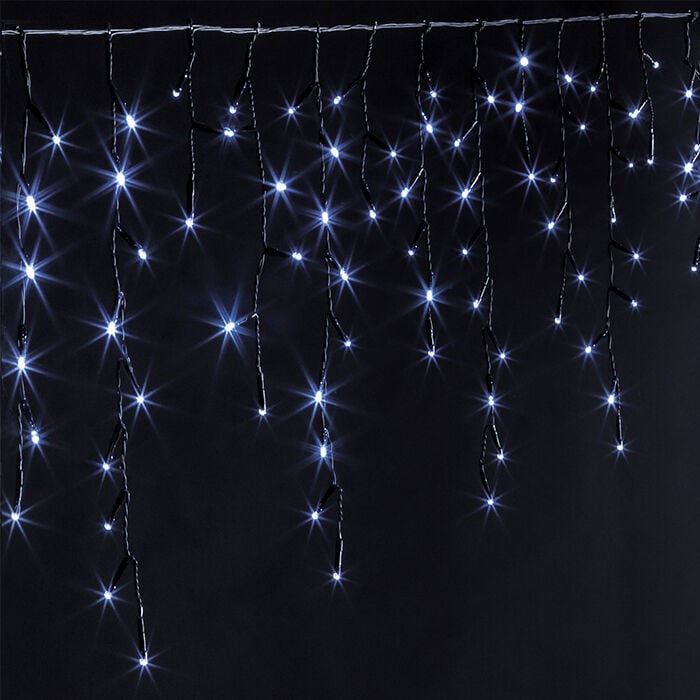 Cortina luminosa de natal branco frio 126 leds, , large