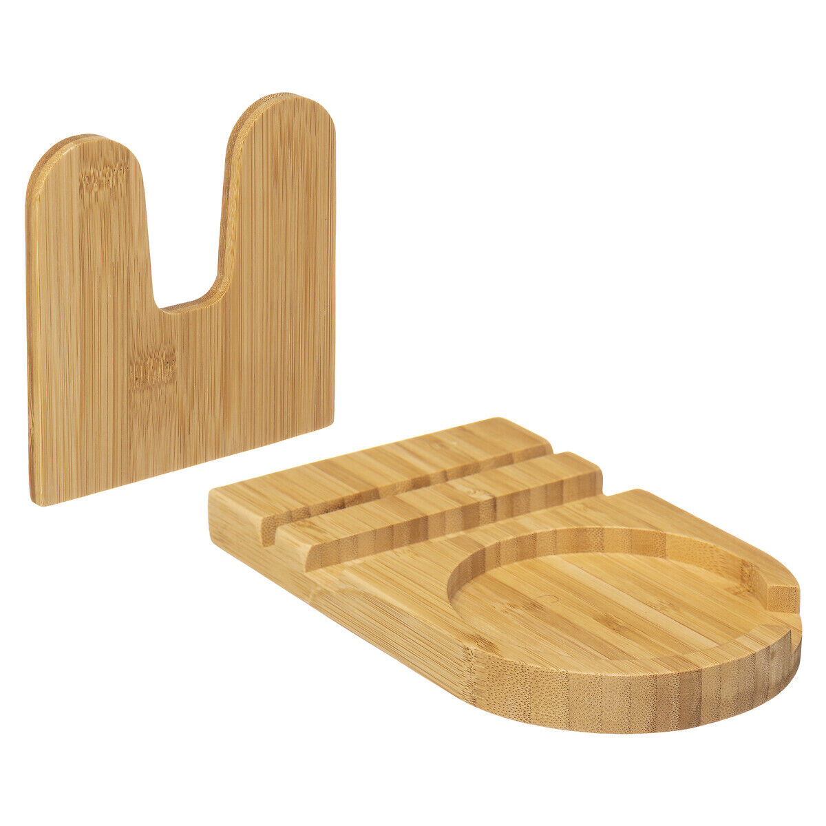 Suporte para colher e tampa de cozinha em bambu, , large
