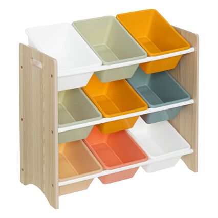 Estante em mdf de 3 níveis com 9, , large