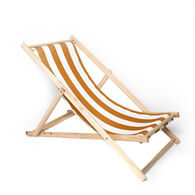 Tumbona a rayas blancas y amarillas
