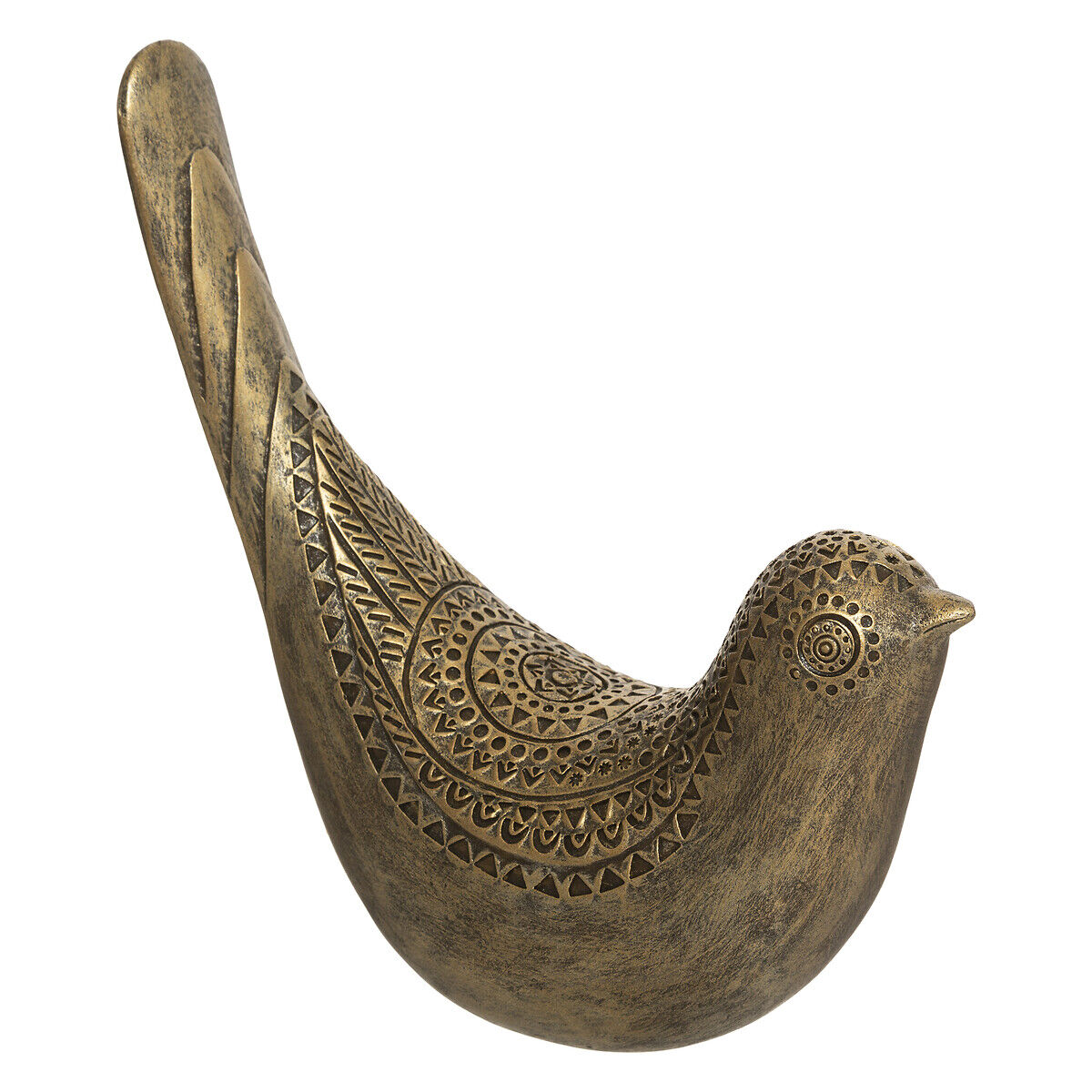 Pássaro decorativo OASIS dourado 17cm, , large