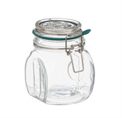 Glass jar with airtight lid, , large